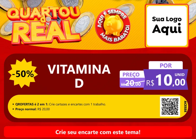 Modelo de Cartaz para Cartaz A4 Horizontal com o tema Quartou do Real para Farmácia