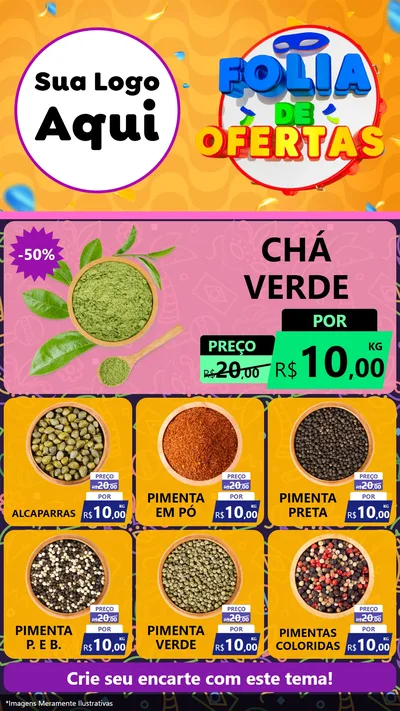 Modelo de Rede Social para Stories com o tema Folia de Ofertas para Produtos Naturais