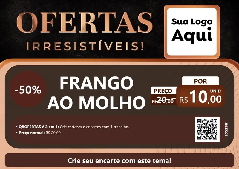 Modelo de Cartaz para Cartaz A4 Horizontal com o tema Ofertas Irresistíveis! para Restaurante