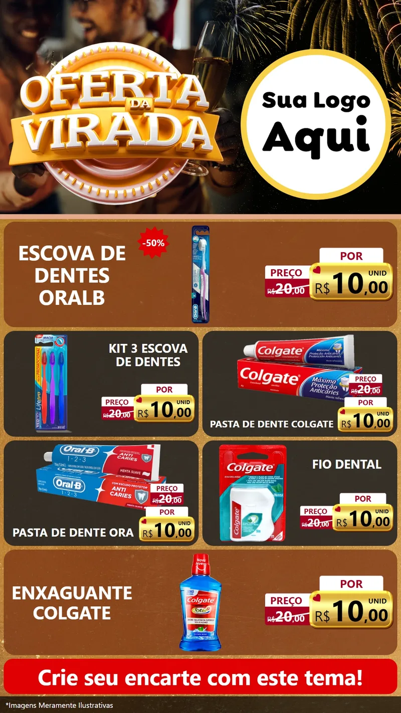 Modelo de TV para TV Vertical com o tema Oferta da Virada para Higiene Pessoal