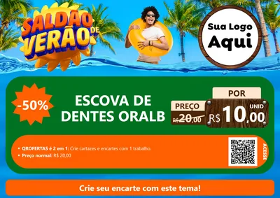 Modelo de Cartaz para Cartaz A4 Horizontal com o tema Saldão de Verão para Higiene Pessoal