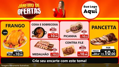 Modelo de TV para TV Horizontal com o tema Janeiro de Ofertas para Assados
