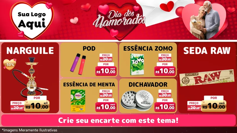 Modelo de TV para TV Horizontal com o tema Dia Dos Namorados para Tabacaria