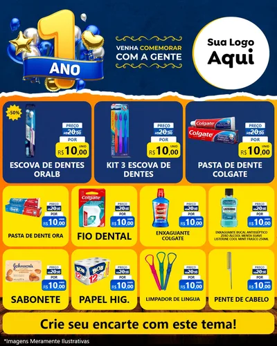 Modelo de Rede Social para Feed Instagram com o tema Um Ano de Aniversário para Higiene Pessoal