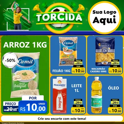 Modelo de Rede Social para Feed Facebook com o tema Torcida para Supermercado