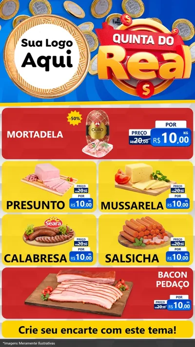 Modelo de TV para TV Vertical com o tema Quinta do Real para Frios e Laticínios