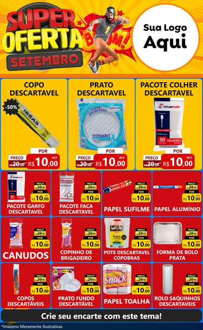 Modelo de Encarte para Encarte Grande com o tema Super Oferta Setembro para Embalagens