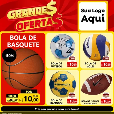 Modelo de Rede Social para Feed Facebook com o tema Grandes Ofertas para Artigos Esportivos