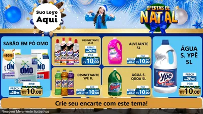 Modelo de TV para TV Horizontal com o tema Ofertas de Natal para Produtos de Limpeza