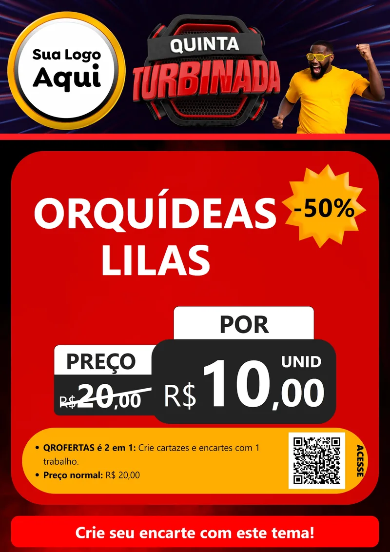 Modelo de Cartaz para Cartaz A4 Vertical com o tema Quinta Turbinada para Floricultura e jardim