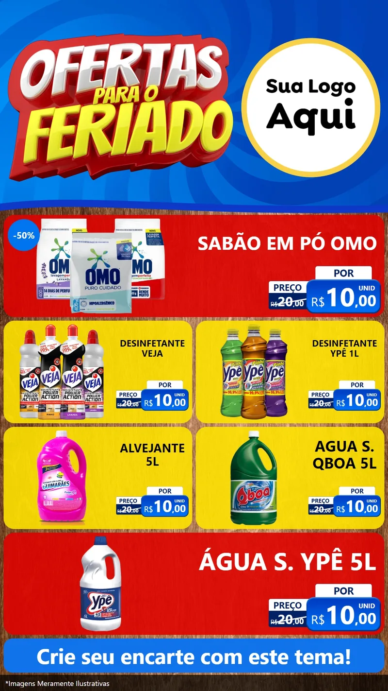 Modelo de TV para TV Vertical com o tema Ofertas Para O Feriado para Produtos de Limpeza