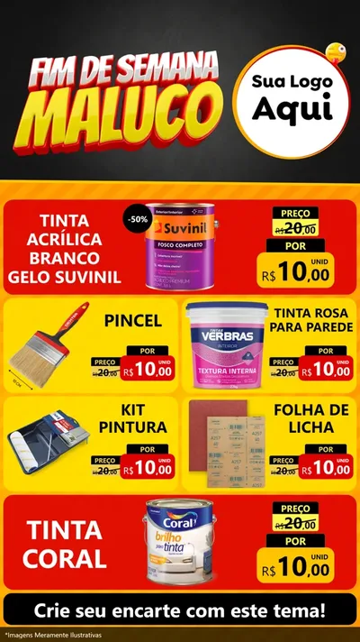 Modelo de TV para TV Vertical com o tema Final de Semana Maluco para Tintas e Ferramentas