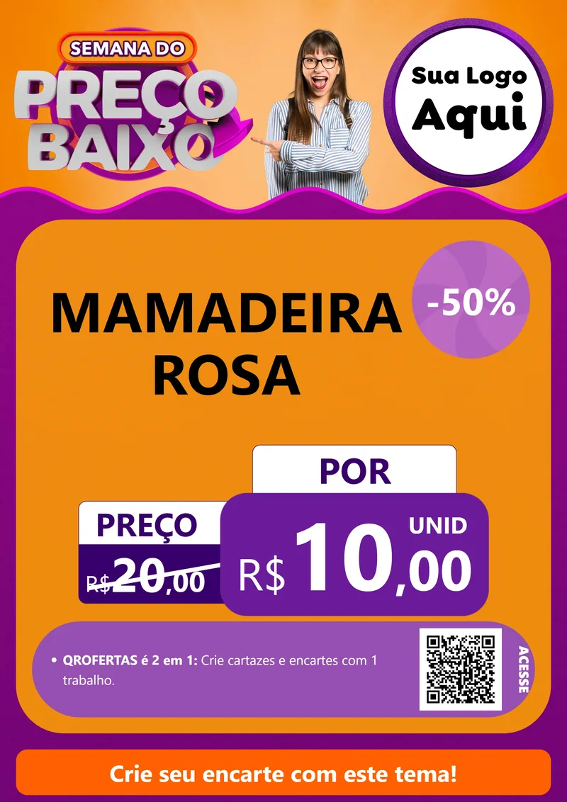 Modelo de Cartaz para Cartaz A4 Vertical com o tema Semana do Preço Baixo para Bebês