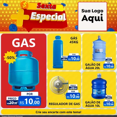 Modelo de Rede Social para Feed Facebook com o tema Sexta Mais Especial para Água e gás