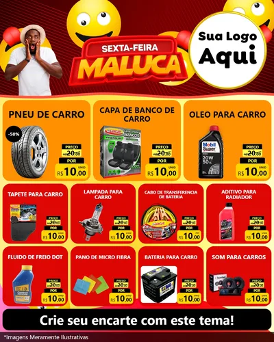 Modelo de Rede Social para Feed Instagram com o tema Sexta-feira Maluca para Auto peças