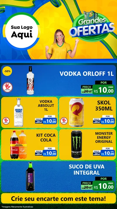Modelo de TV para TV Vertical com o tema Grandes Ofertas para Distribuidora de bebidas