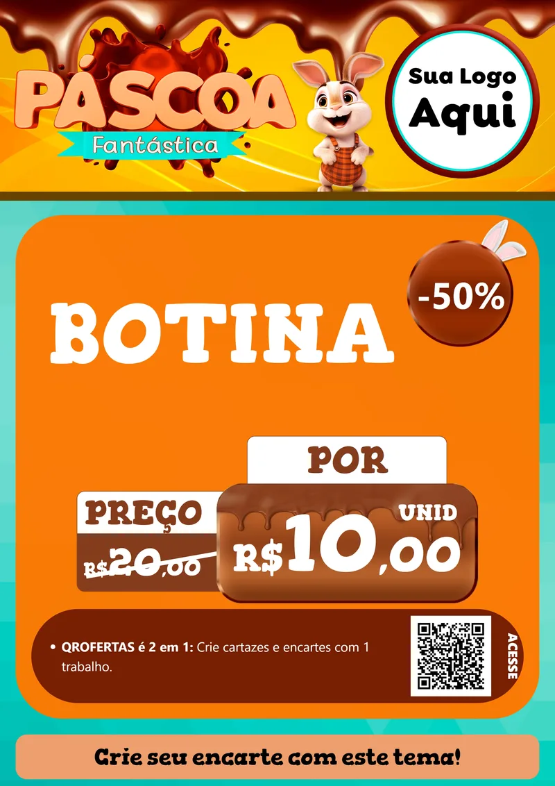 Modelo de Cartaz para Cartaz A4 Vertical com o tema Páscoa Fantástica para Agropecuária