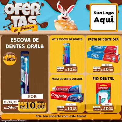 Modelo de Rede Social para Feed Facebook com o tema Ofertas de Páscoa para Higiene Pessoal