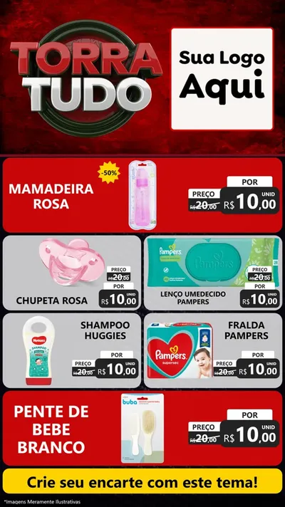 Modelo de TV para TV Vertical com o tema Torra Tudo para Bebês
