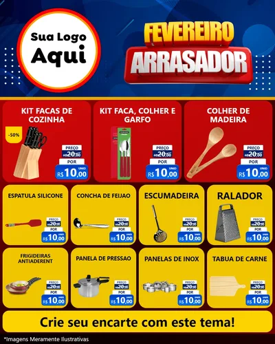 Modelo de Rede Social para Feed Instagram com o tema Fevereiro Arrasador para Utilidades Domésticas