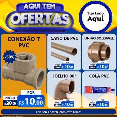 Modelo de Rede Social para Feed Facebook com o tema Aqui Tem Ofertas para Tubos e conexões