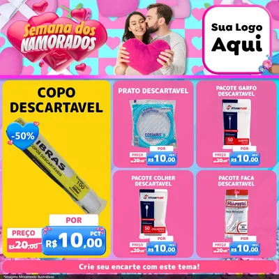 Modelo de Rede Social para Feed Facebook com o tema Semana dos Namorados para Embalagens