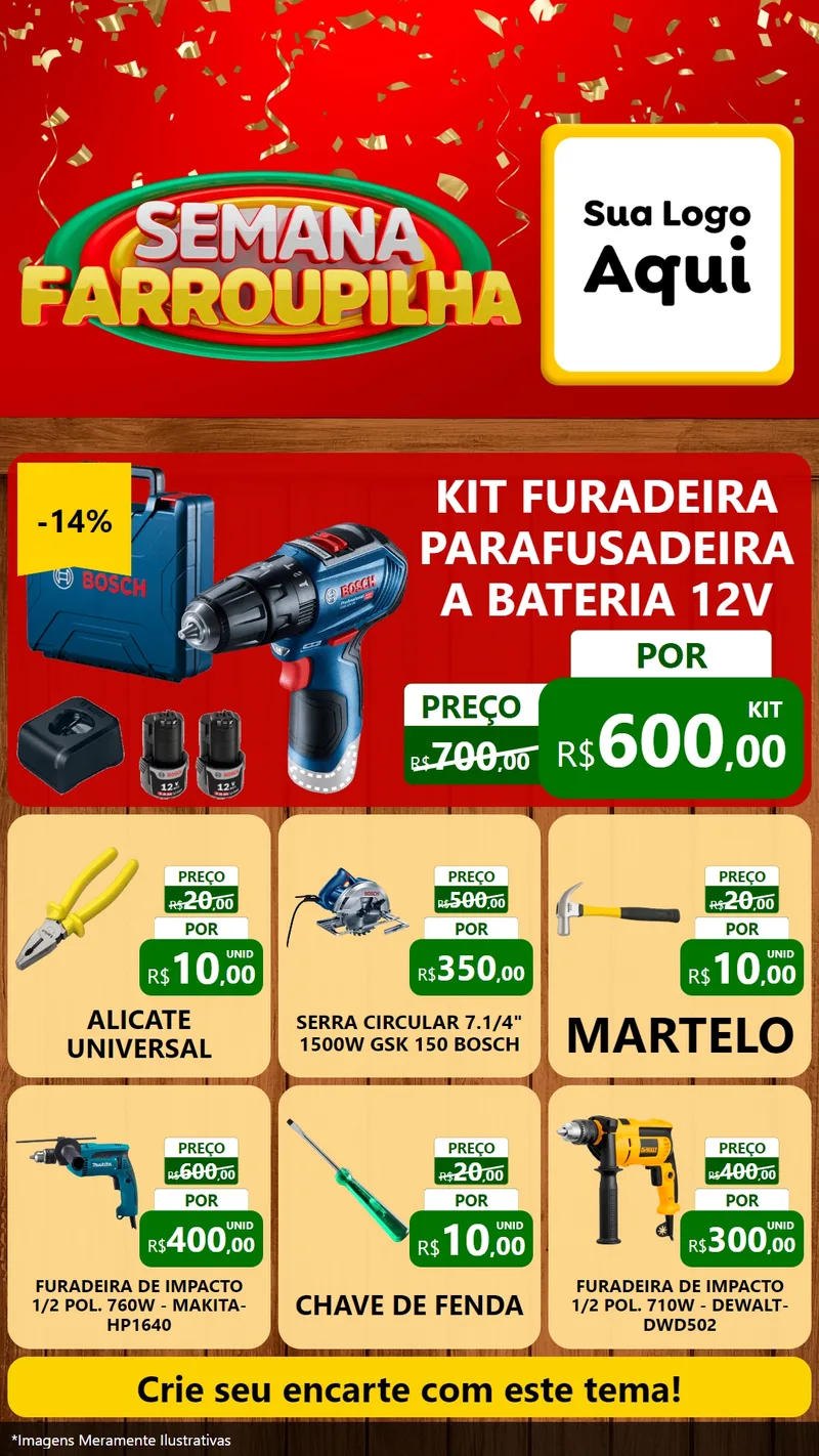 Modelo de Rede Social para Stories com o tema Semana Farroupilha para Maquinas e Ferramentas