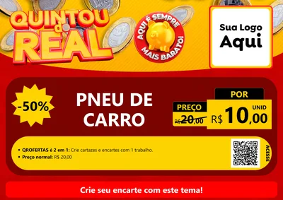 Modelo de Cartaz para Cartaz A4 Horizontal com o tema Quintou do Real para Auto peças