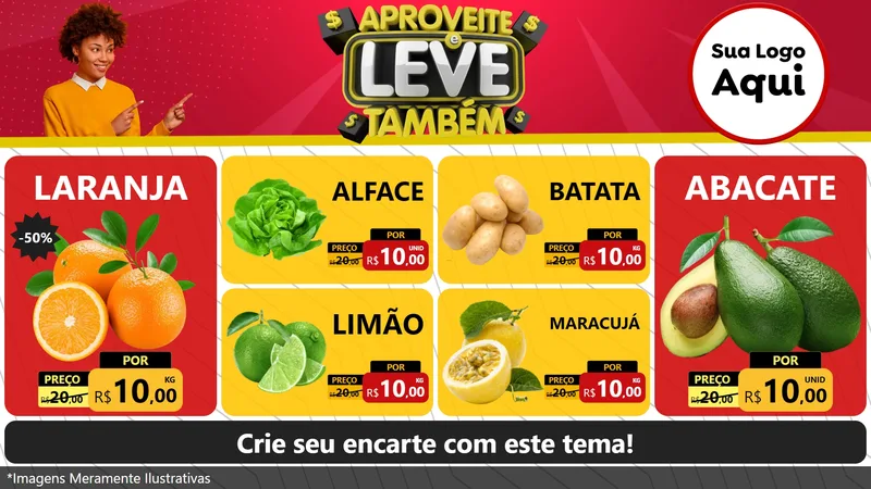 Modelo de TV para TV Horizontal com o tema Aproveite e Leve Também para Hortifrúti