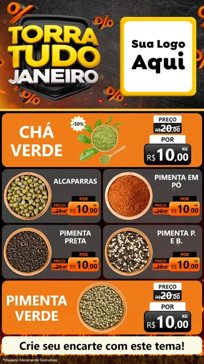Modelo de TV para TV Vertical com o tema Torra Tudo Janeiro para Produtos Naturais