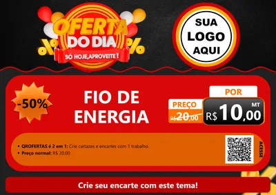 Modelo de Cartaz para Cartaz A4 Horizontal com o tema Oferta do Dia - Só hoje, Aproveite! para Materiais Elétricos