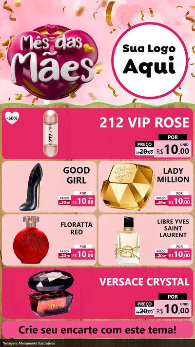 Modelo de TV para TV Vertical com o tema Mês das Mães para Perfumes