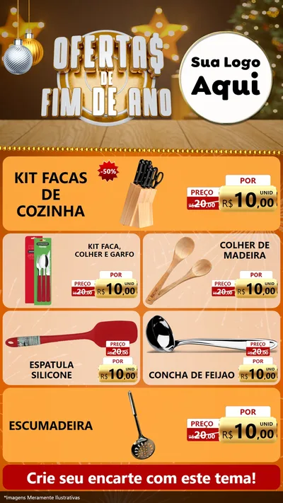 Modelo de TV para TV Vertical com o tema Ofertas de Fim de Ano para Utilidades Domésticas