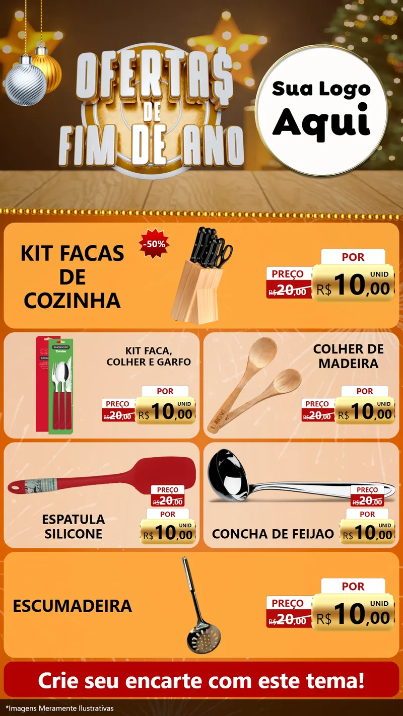 Modelo de TV para TV Vertical com o tema Ofertas de Fim de Ano para Utilidades Domésticas