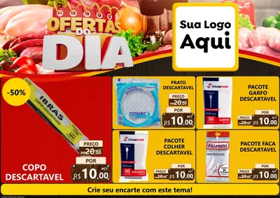 Modelo de Encarte para Encarte A4 Horizontal com o tema Ofertas do Dia para Embalagens