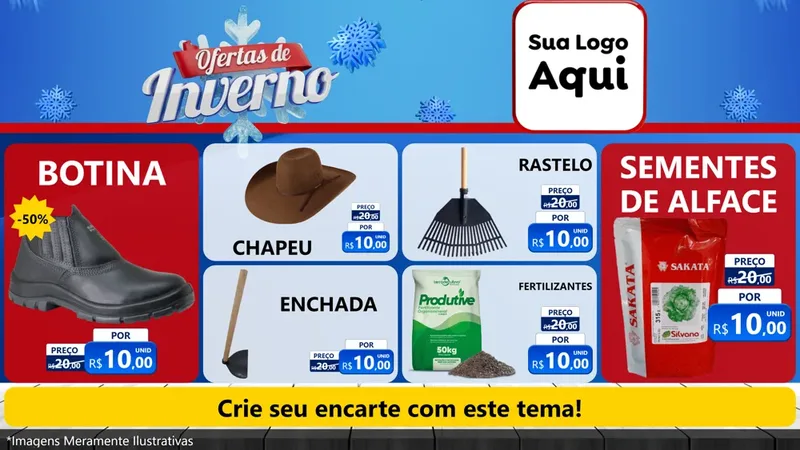 Modelo de TV para TV Horizontal com o tema Ofertas de Inverno para Agropecuária