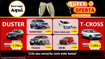 Modelo de TV para TV Horizontal com o tema Super Oferta Fim de Ano para Concessionaria de Carros