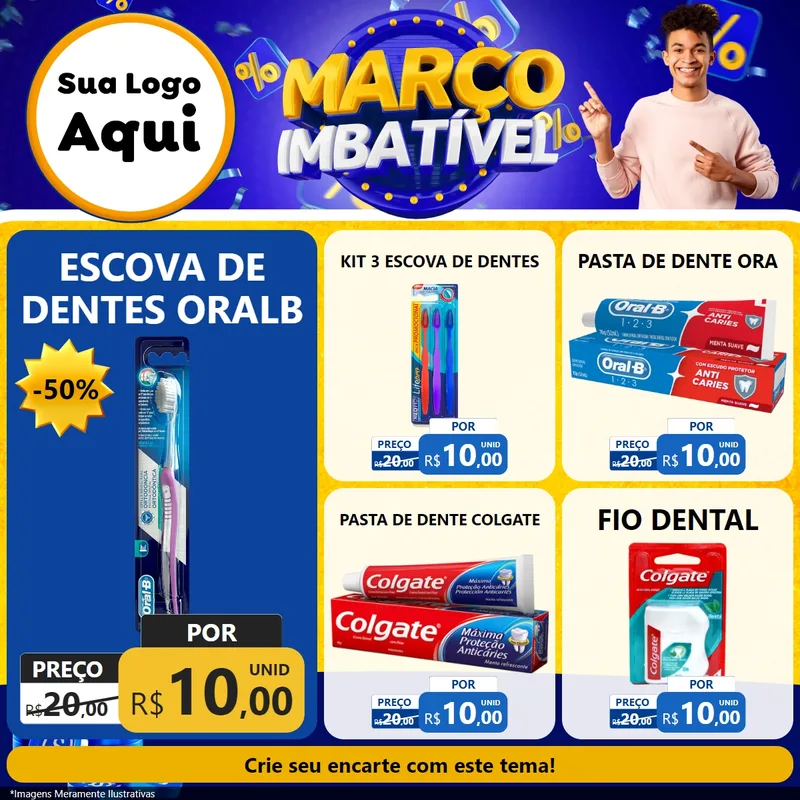 Modelo de Rede Social para Feed Facebook com o tema Março Imbatível para Higiene Pessoal