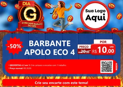 Modelo de Cartaz para Cartaz A4 Horizontal com o tema Dia G - O Dia Mais Barato Do Mês para Armarinho e Aviamentos