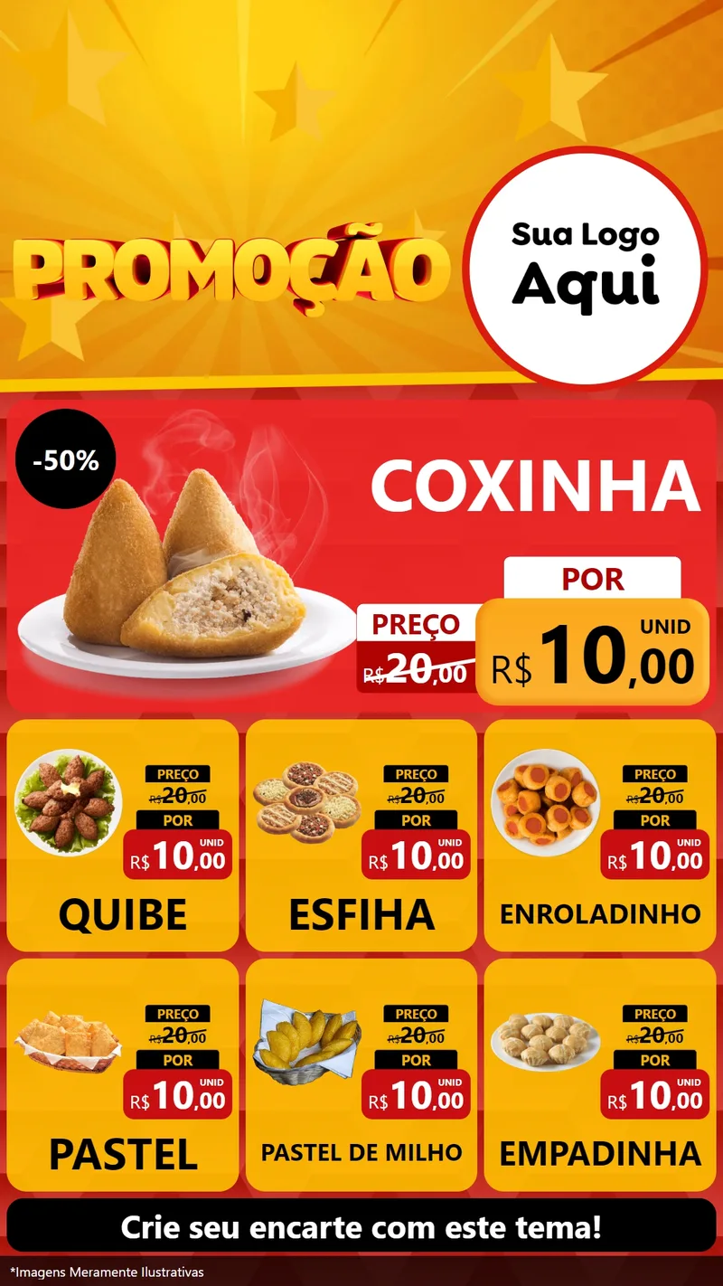 Modelo de Rede Social para Stories com o tema Promoção para Salgadaria