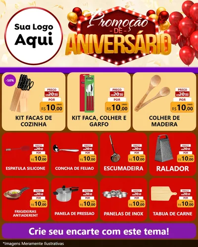 Modelo de Rede Social para Feed Instagram com o tema Promoção de Aniversário para Utilidades Domésticas