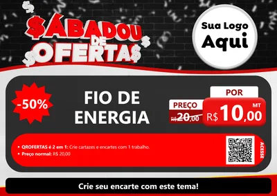 Modelo de Cartaz para Cartaz A4 Horizontal com o tema Sabadou de Ofertas para Materiais Elétricos