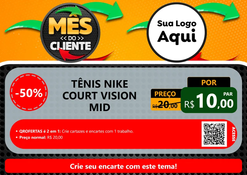 Modelo de Cartaz para Cartaz A4 Horizontal com o tema Mês do Cliente para Calçados