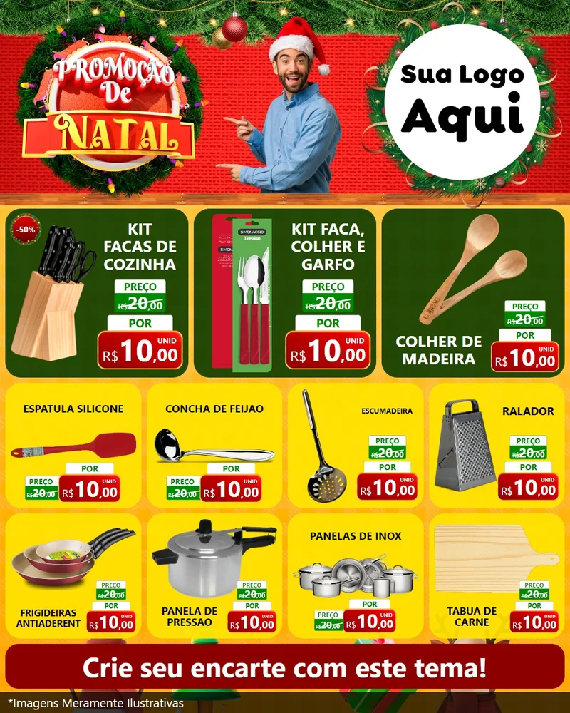 Modelo de Rede Social para Feed Instagram com o tema Promoção de Natal para Utilidades Domésticas