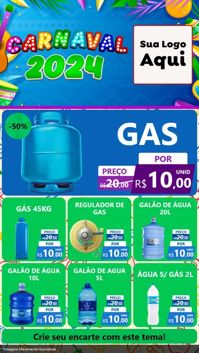 Modelo de Rede Social para Stories com o tema Carnaval 2027 para Água e gás