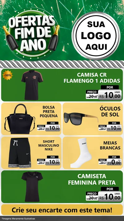 Modelo de TV para TV Vertical com o tema Ofertas Fim de Ano para Roupas e acessórios