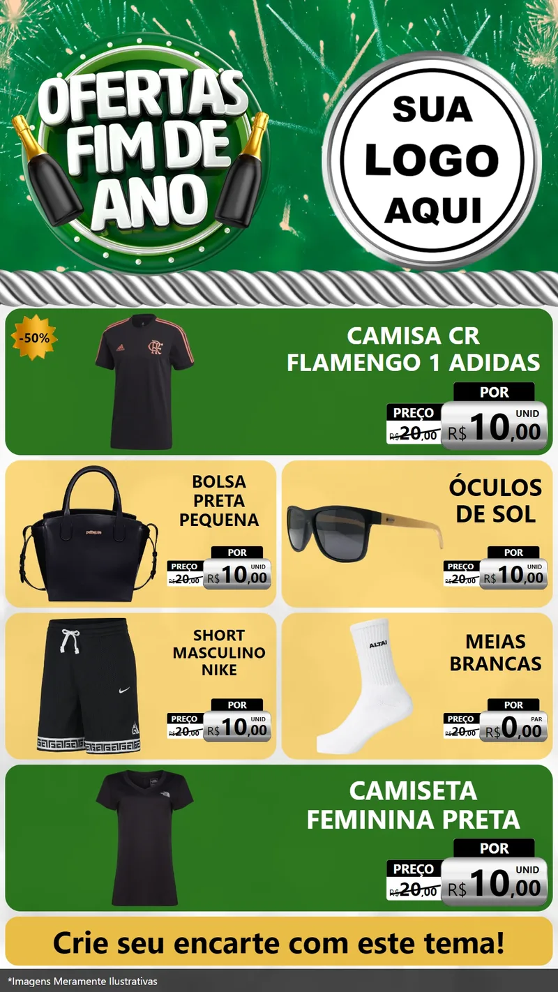 Modelo de TV para TV Vertical com o tema Ofertas Fim de Ano para Roupas e acessórios