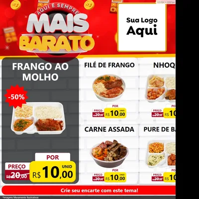 Modelo de Rede Social para Feed Facebook com o tema Mais Barato para Restaurante