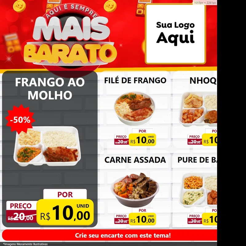 Modelo de Rede Social para Feed Facebook com o tema Mais Barato para Restaurante