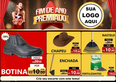 Modelo de Encarte para Encarte A4 Horizontal com o tema Fim de Ano Premiado para Agropecuária